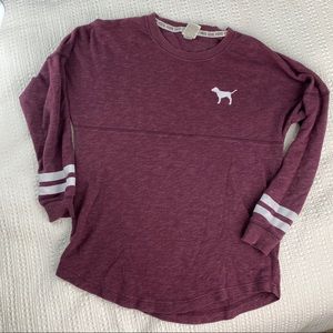 PINK long sleeve sweatshirt maroon shirt